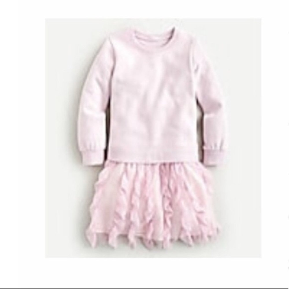 Crewcuts pink tulle sweatshirt dress